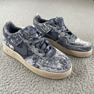 Nike Air Force One AF1 Dark Sky Blue Velvet Size 6.5Y Womens UK 6 849345-401